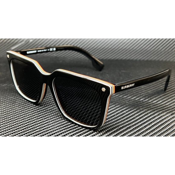 Burberry Mens Black 56mm Sunglasses